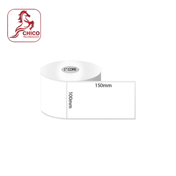 Giấy in mã vạch PVC 1 tem 100x150x50M