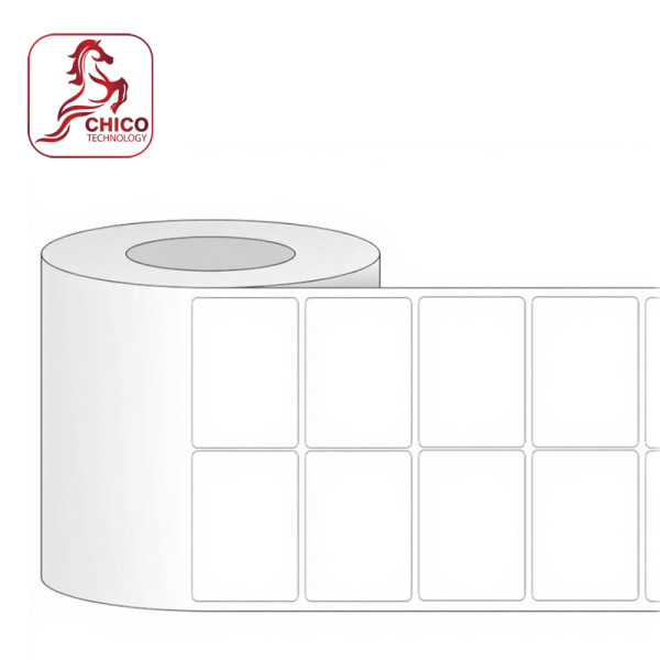 Giấy in mã vạch 2 tem 45x30x100M( Bo góc)