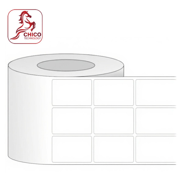 Giấy in mã vạch 3 tem 30x40x100M, bo góc